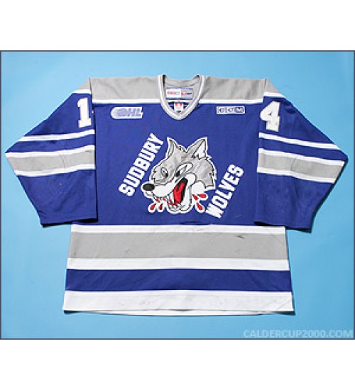 Custom OHL Sudbury Wolves 2002 04 Marc Staal Hockey Jersey Blue